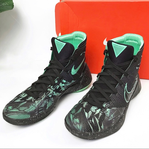 NIKE HYPERDUNK BLACK GREEN GLOW ANTHRACITE 7.5 - Picture 2 of 8